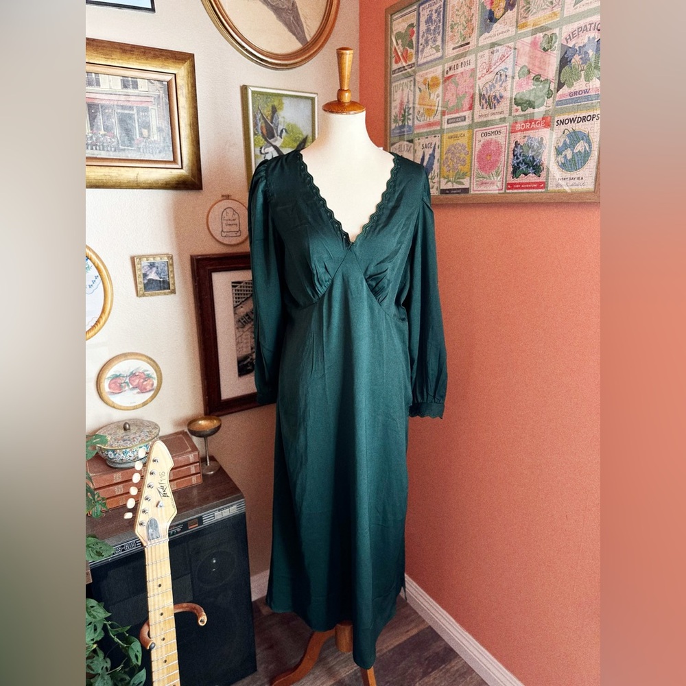 Gap Satin Empire Midi Dress